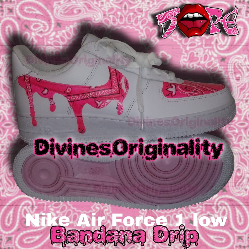 Custom Nike Air Force 1 low Bandana Drip